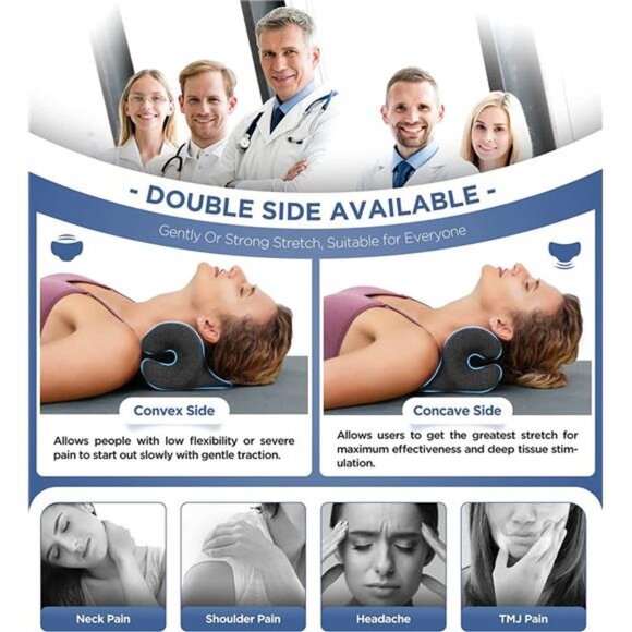 Neck Stretcher with Magnetic Therapy Cover, 2 Modes Pain Relief - Picture 4 of 6